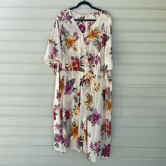Old Navy Faux-Wrap Waist-Defined Dress - Picture 1 of 8